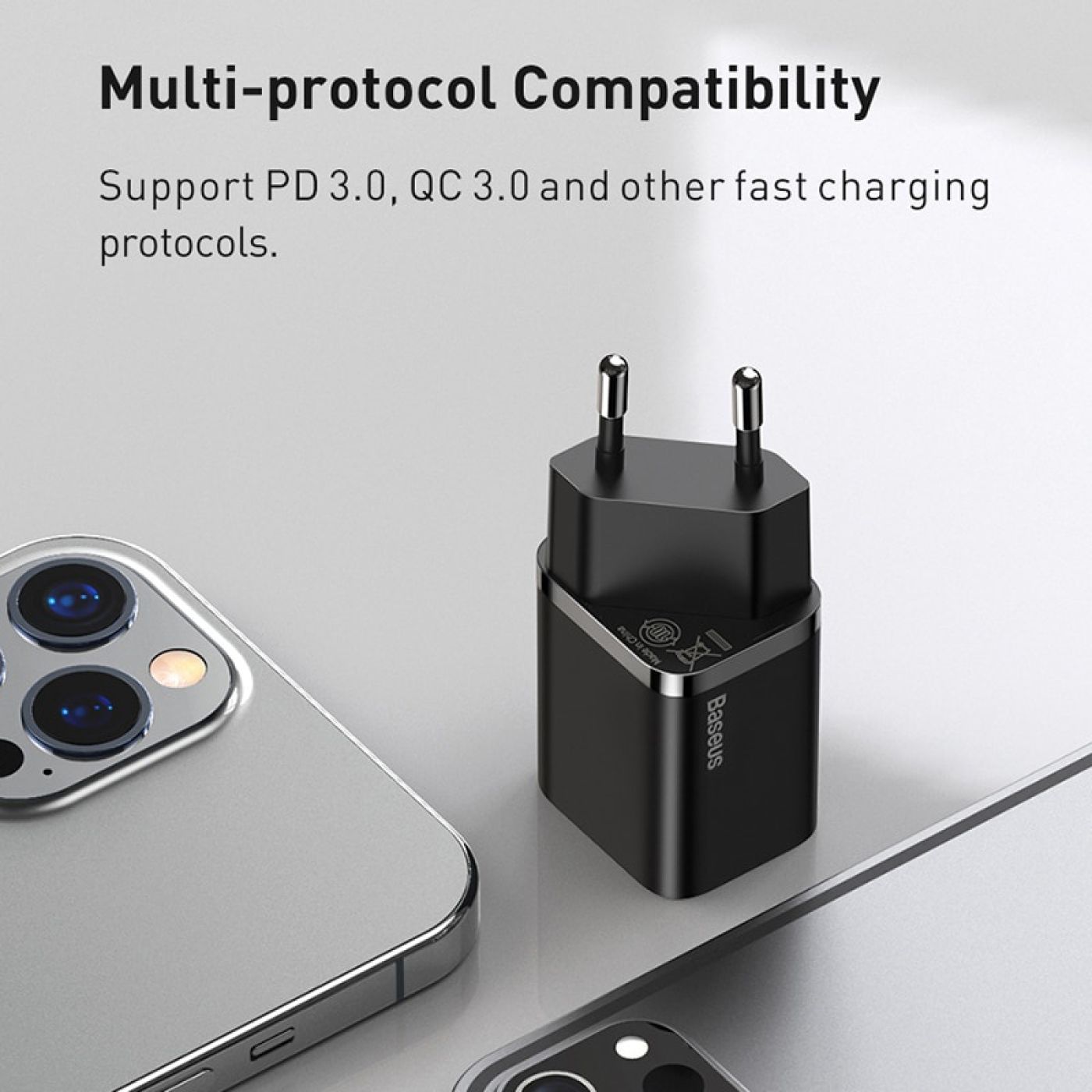 Sạc nhanh nhỏ gọn Baseus Super Si Pro Quick Charger C+U 30W