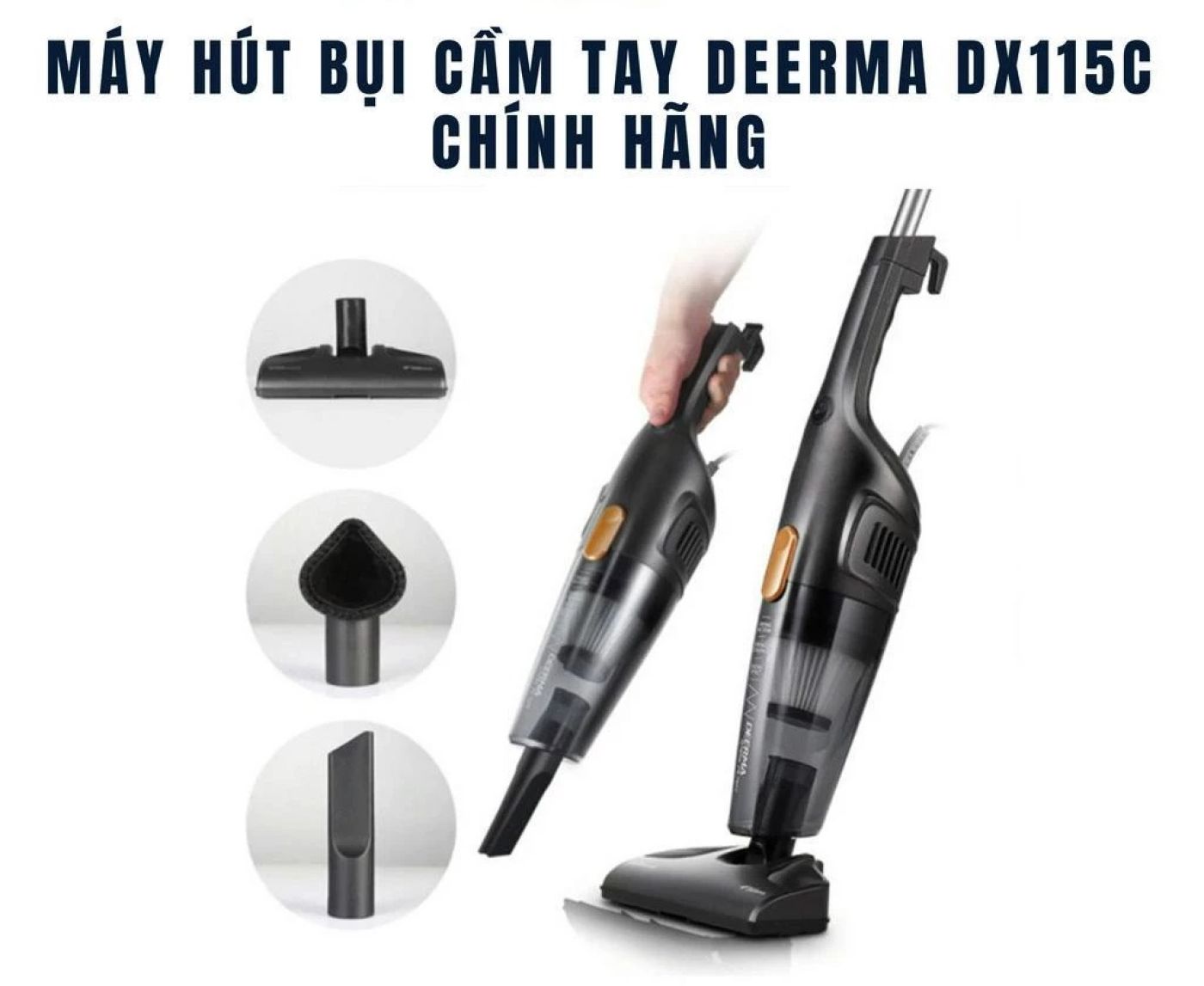 Máy Hút Bụi Deerma DX115C Công Suất 600W gia đình gia dụng 3 in1 đa năng