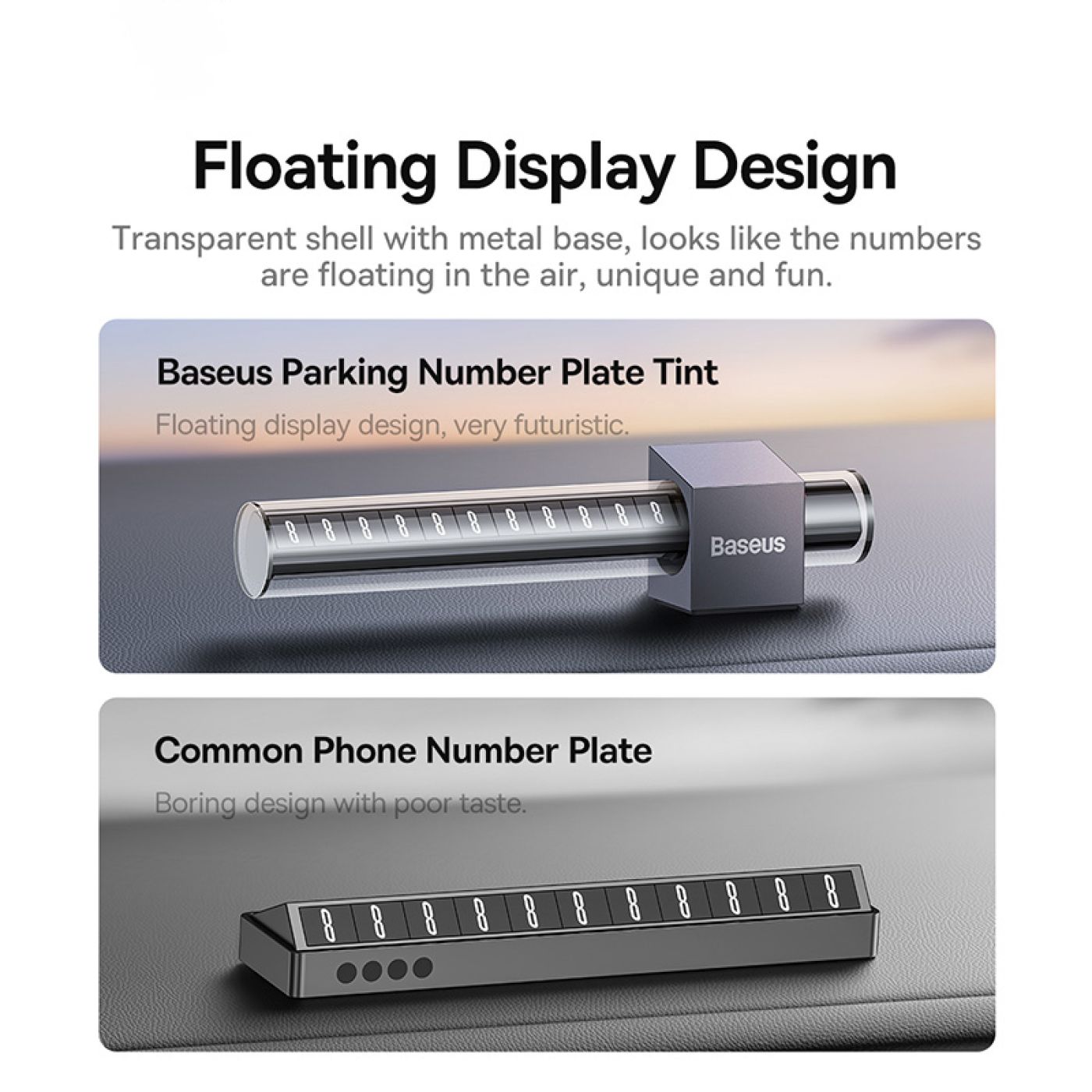 Bảng Số Điện Thoại Dùng Trên Xe Hơi Baseus Parking Number Space Cabin (Dual-number)