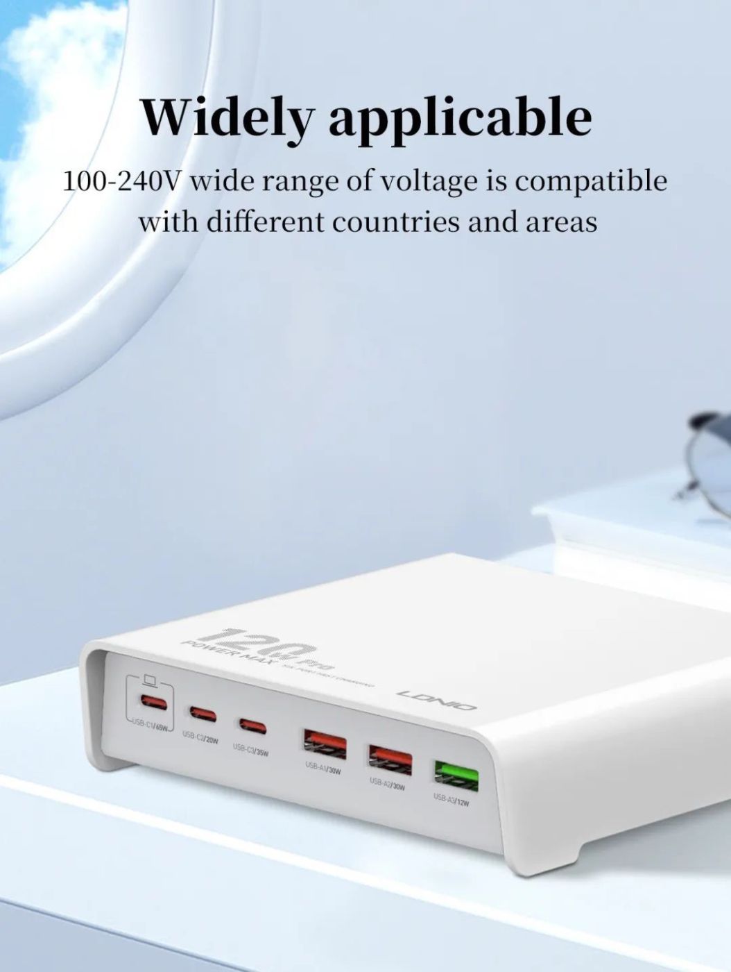 Cục Sạc Nhanh 120W LDNIO Q605 - 3 Cổng Type C - 3 Cổng USB - PD 3.0 - PPS 5A - VOOC - Xiaomi Turbo