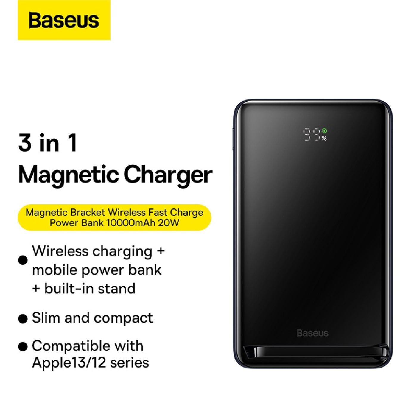 Pin sạc dự phòng không dây Baseus Magnetic Bracket Wireless Fast Charge Power Bank 10000mAh 20W