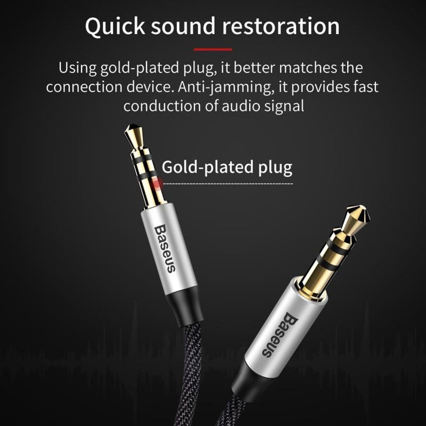 Dây cáp âm thanh chất lượng cao AUX Audio 3.5 Baseus M30 (Aux Cable 3.5mm Jack Male to Male)