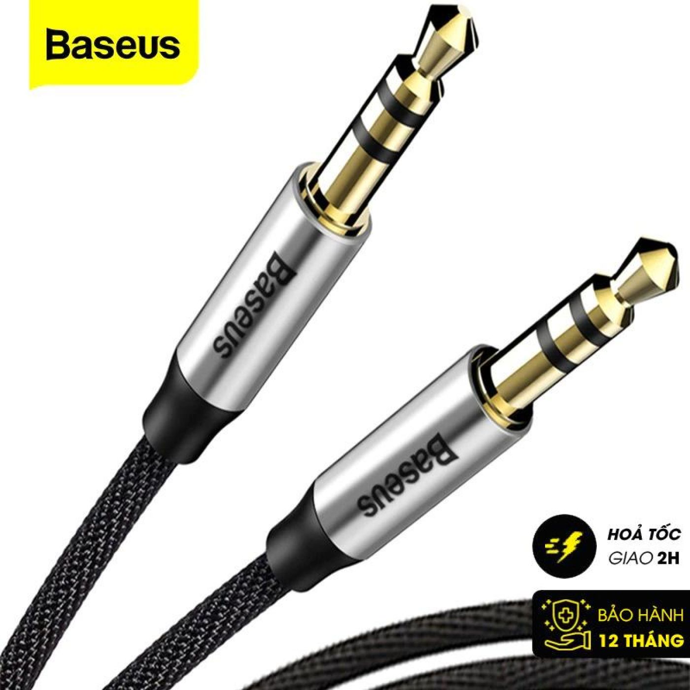 Dây cáp âm thanh chất lượng cao AUX Audio 3.5 Baseus M30 (Aux Cable 3.5mm Jack Male to Male)