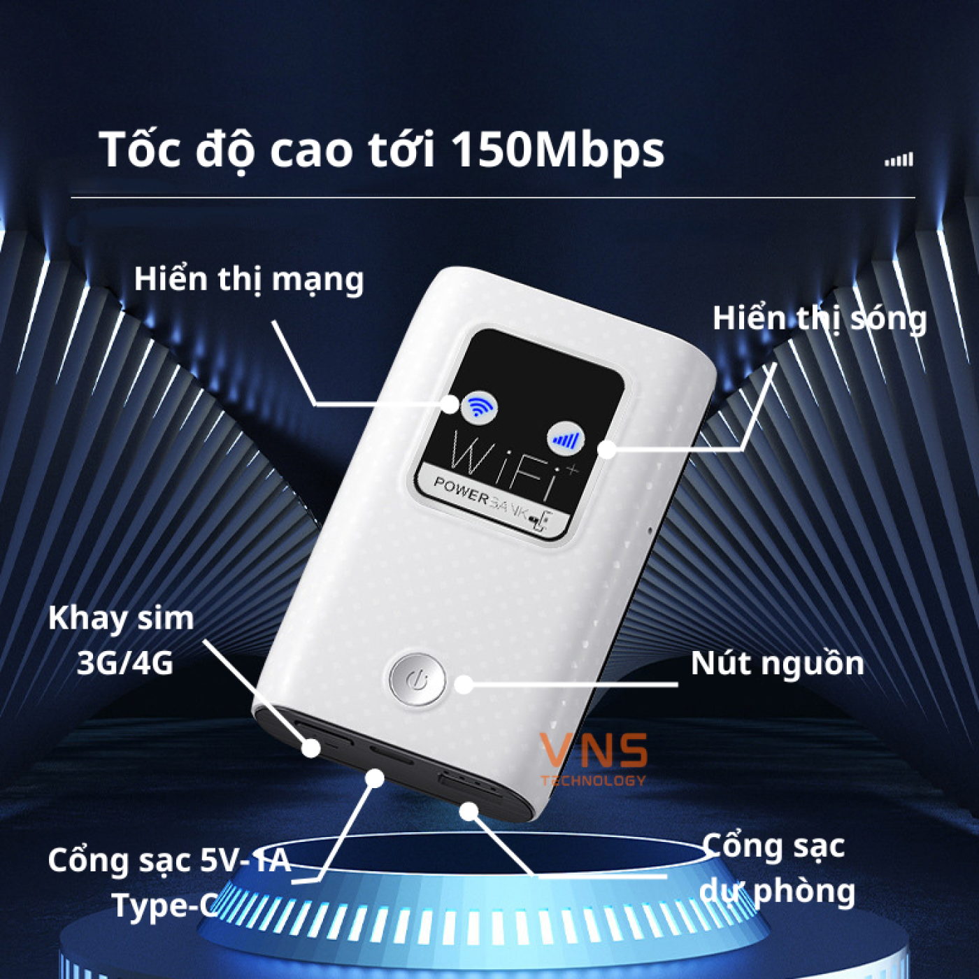 Cục Phát Wifi 4G MF905C Kiêm Sạc Dự Phòng