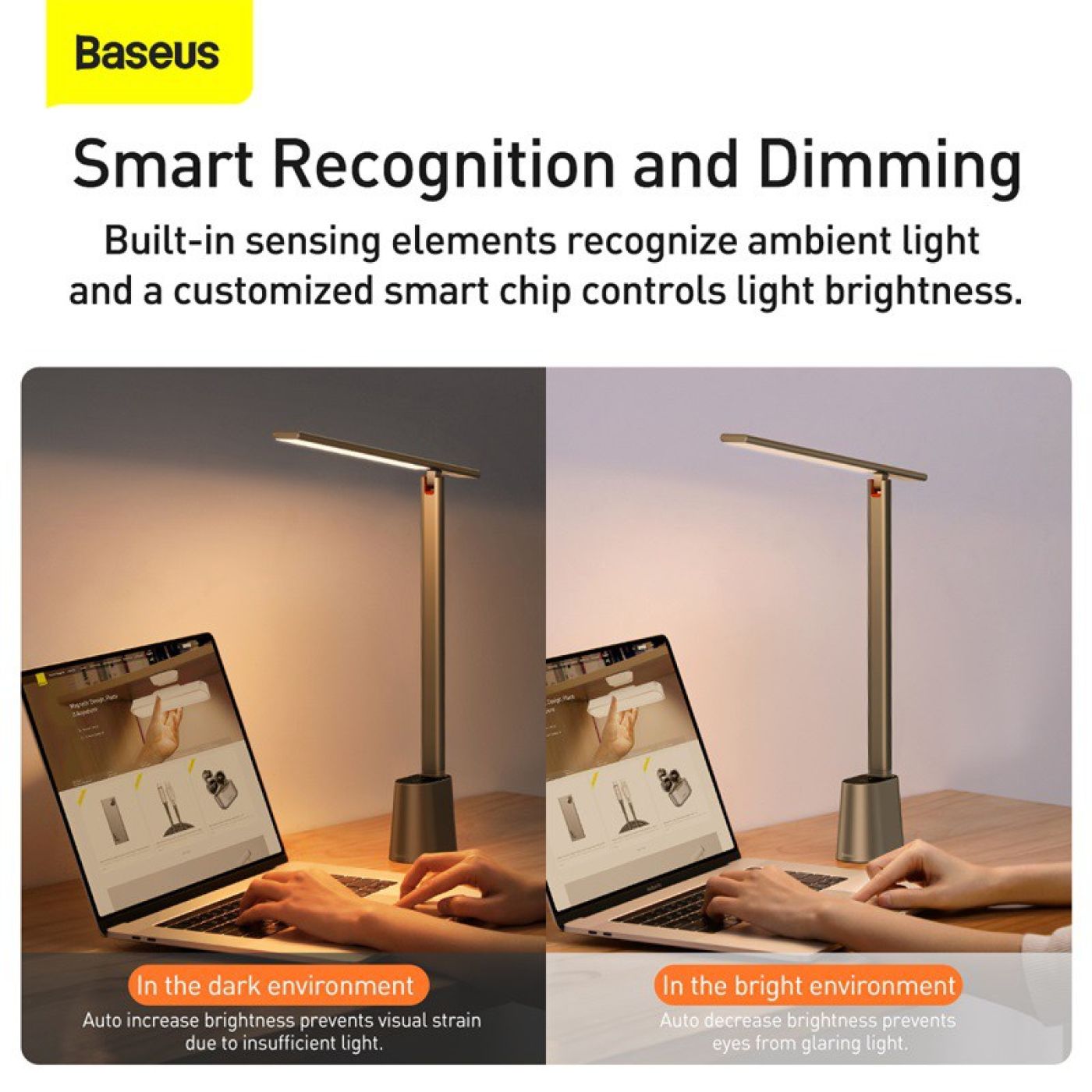 Đèn để bàn thông minh Baseus Smart Eye Series Charging Folding Reading Desk Lamp (Cảm biến ánh sáng