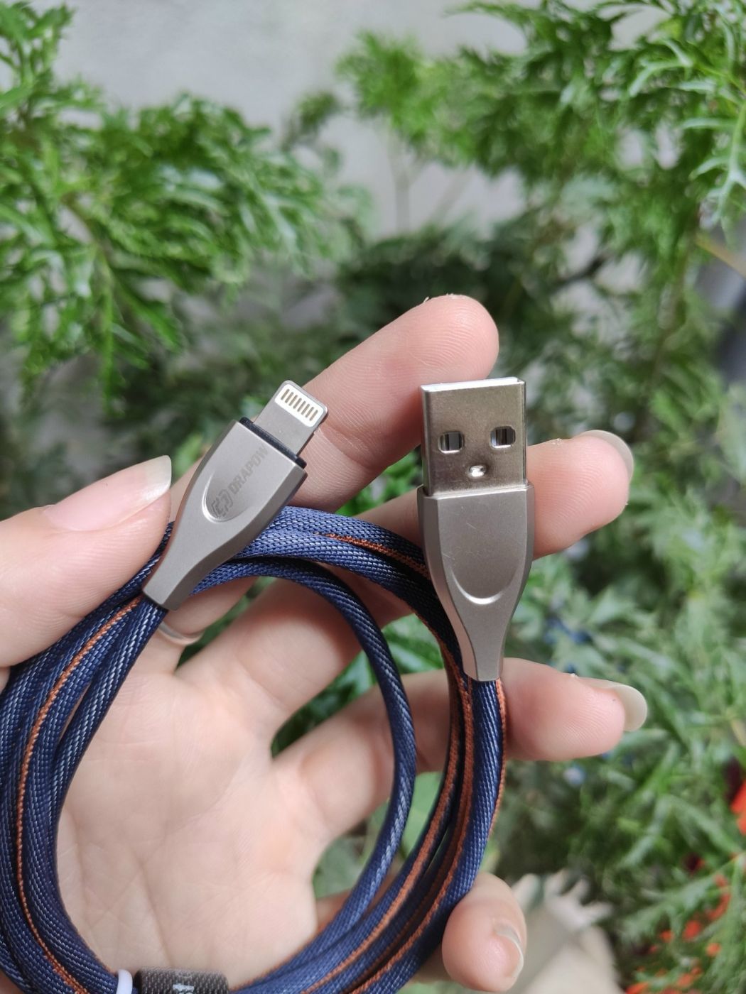 Dây cáp sạc iPhone USB to lightning , dây vải Jeans , hãng Drapow CZ13