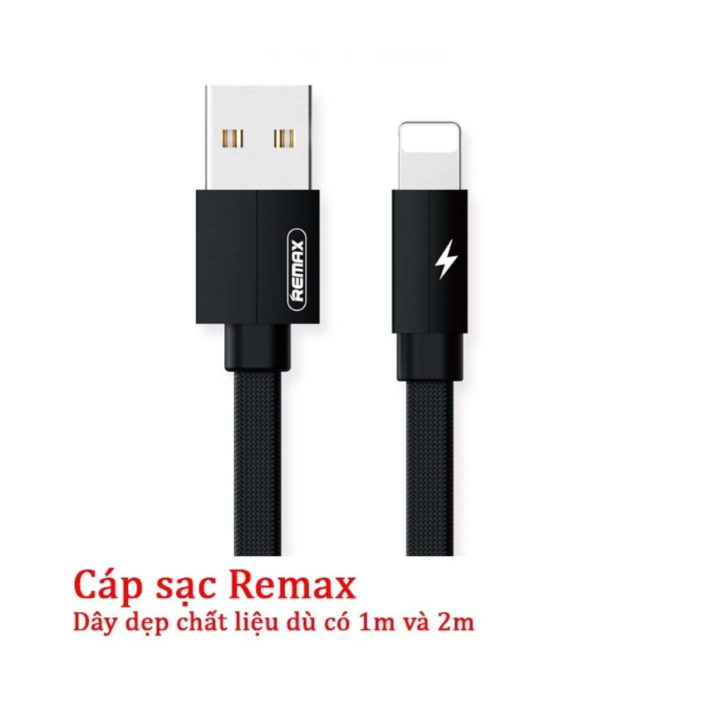 Cáp sạc nhanh, truyền dữ liệu điện thoại Remax Data RC-094i với chất liệu dây dù