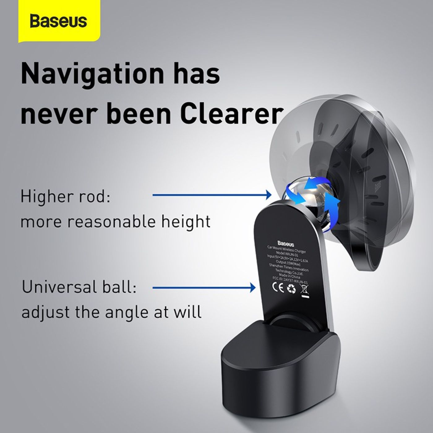 Đế giữ điện thoại tích hợp nam châm và Sạc không dây dùng trên xe ô tô Baseus Big Energy Car Mount W