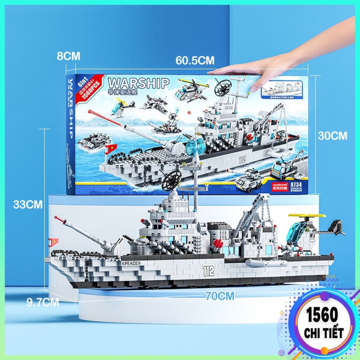 (order giao 20/1) Lego tàu chiến 1560 chi tiết cao cấp giá rẻ, đồ chơi lắp ráp mô hình