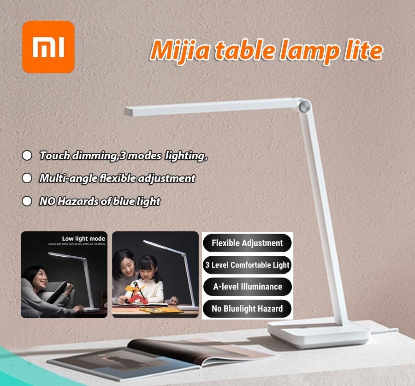 Đèn bàn thông minh Xiaomi Mijia lamp Lite Chống Cận bảo vệ mắt cao cấp - Đèn học chống cận