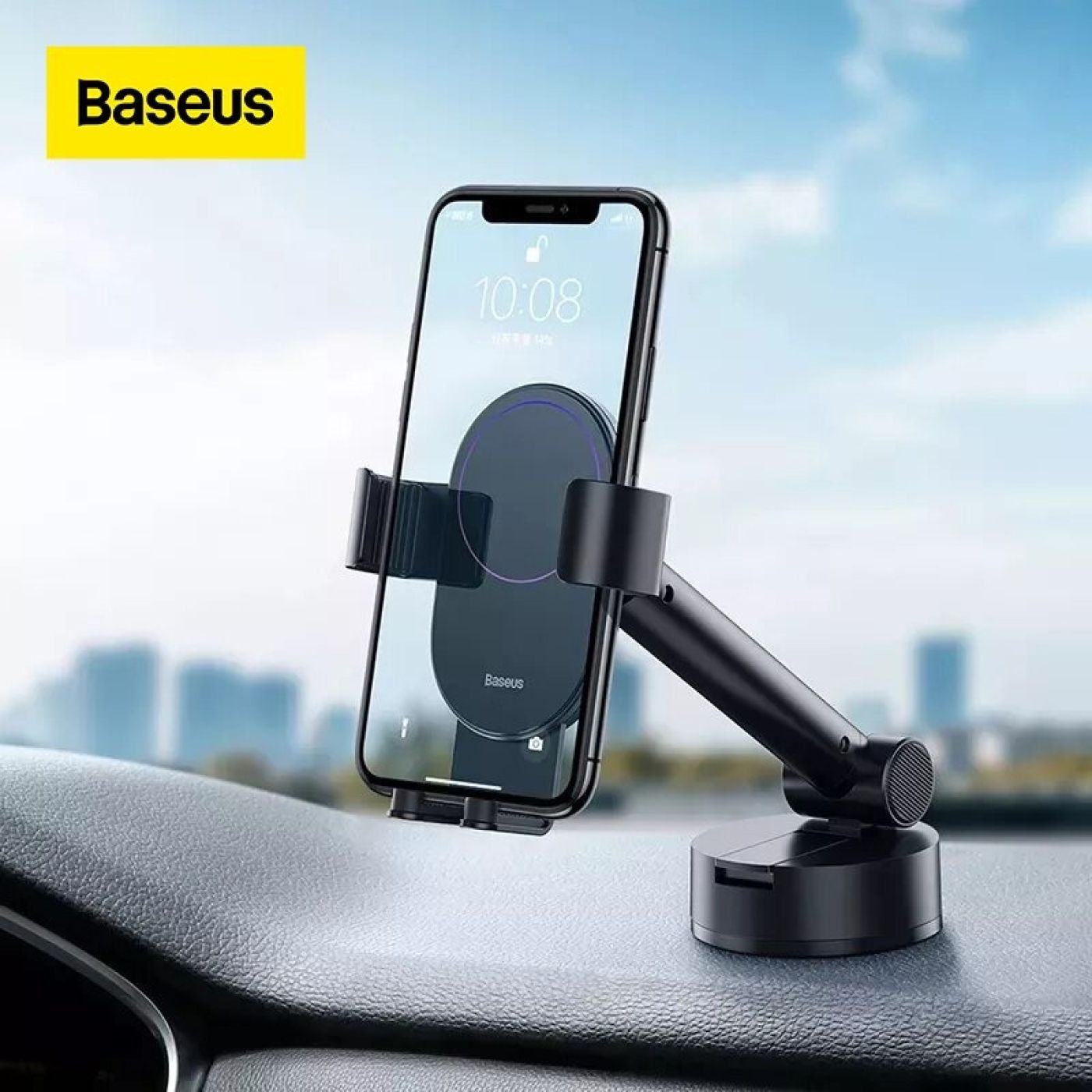 Bộ giá treo điện thoại dùng gắn kính hoặc táp lô trên xe hơi Baseus Simplism Gravity (Car Mount/ Hol