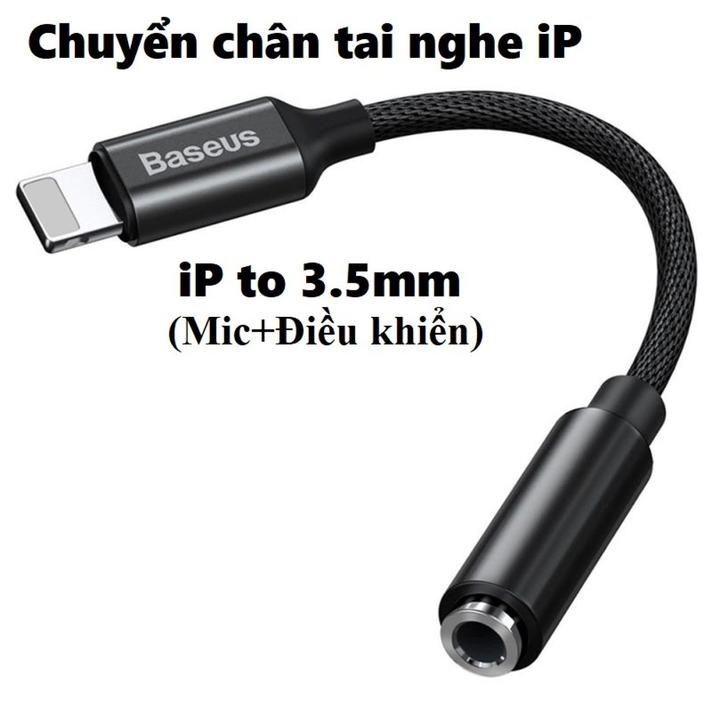 Cáp chuyển đổi chân ai phôn sang chân 3.5mm tai nghe hỗ trợ micro cho iP Baseus L3.5