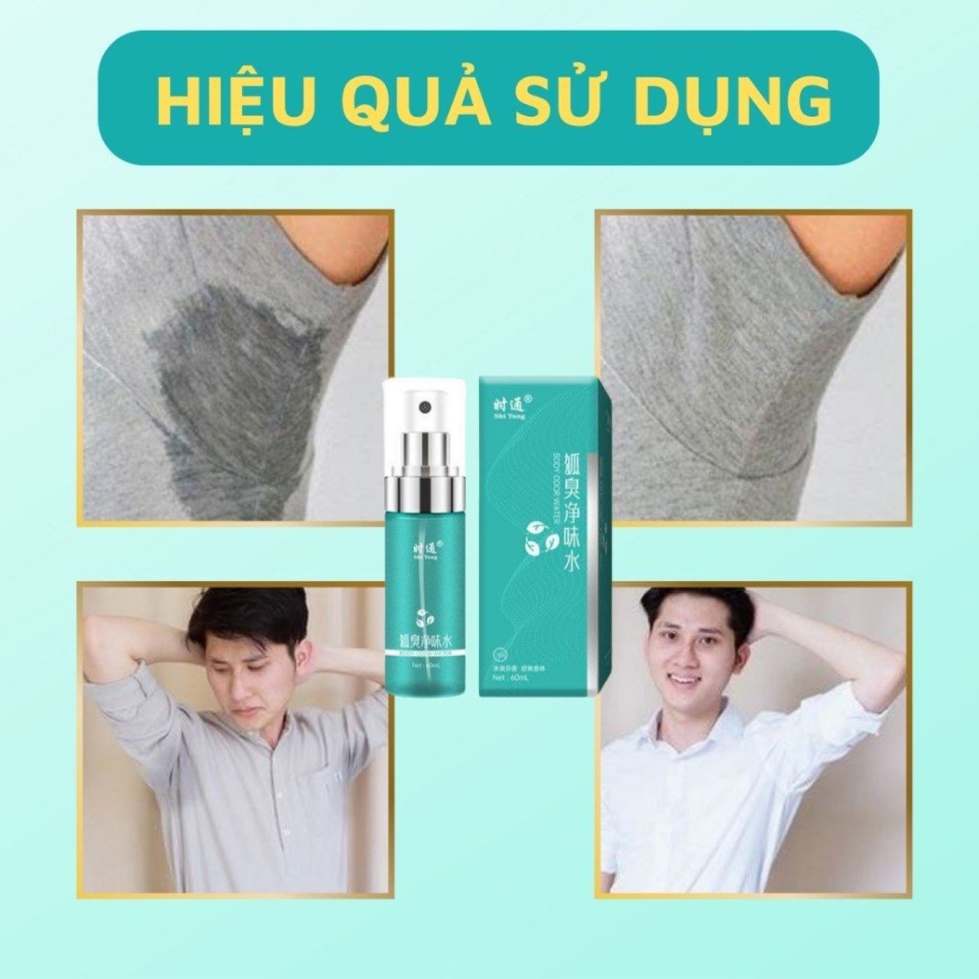 Xịt Khử Mùi Hôi Nách 60ml Shitong Giữ Vùng Cánh Luôn Khô Ráo Ngăn Tiết Mồ Hôi