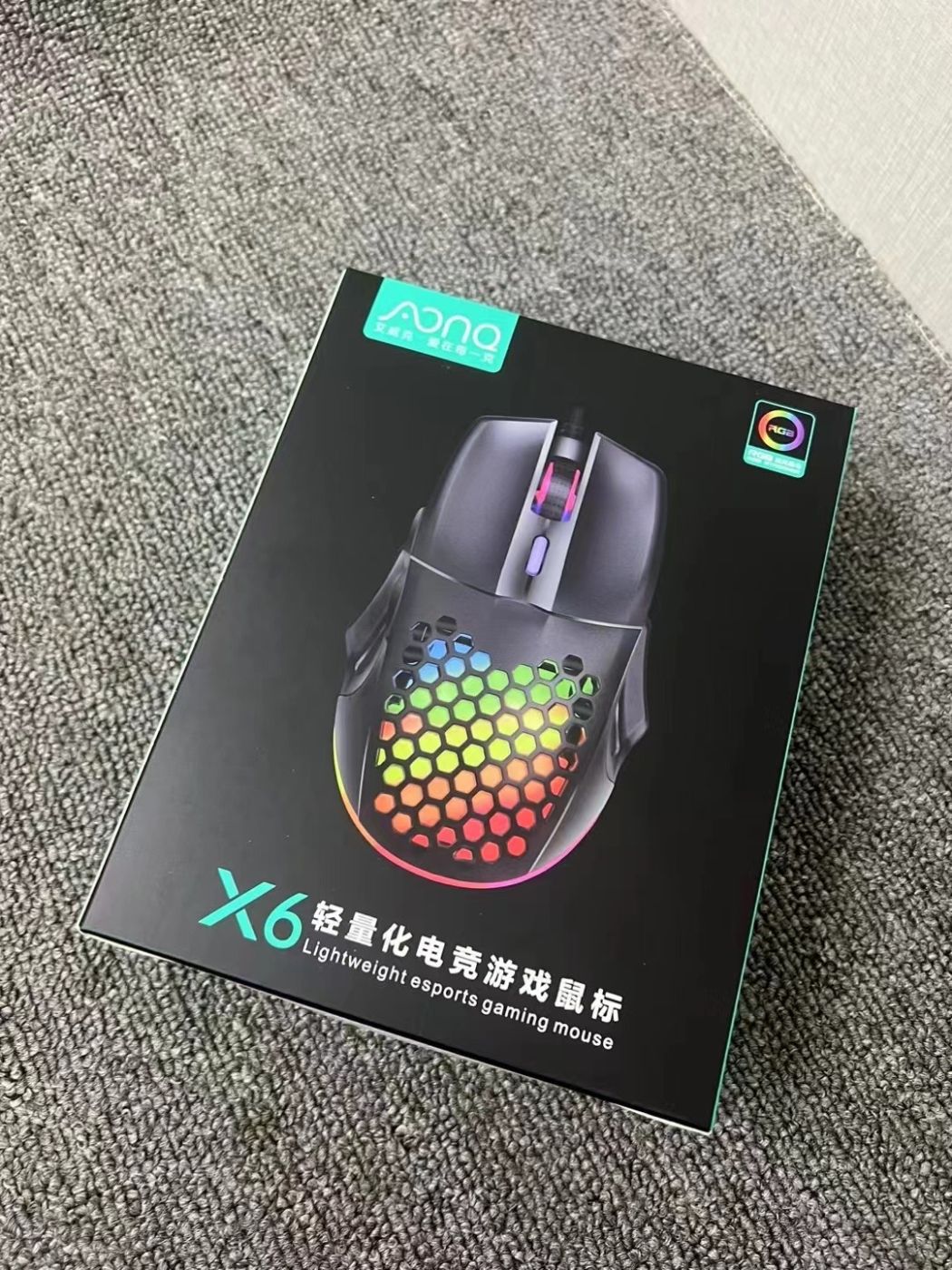 Chuột dây Gaming hãng AONQ X6 , có đèn RGB