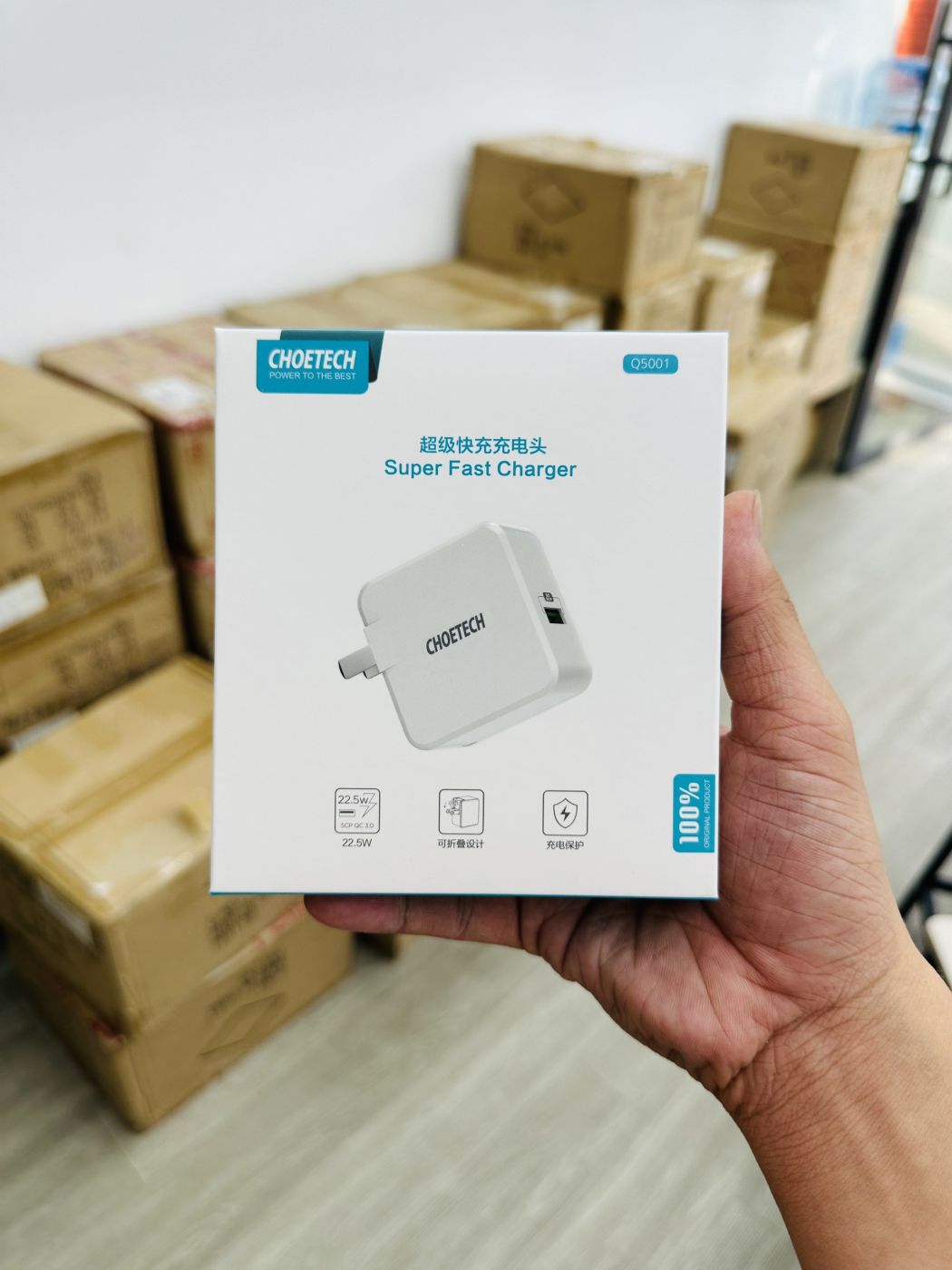 Củ sạc Choetech 22,5W cổng usb Fullbox ( Giá giảm theo số lượng )