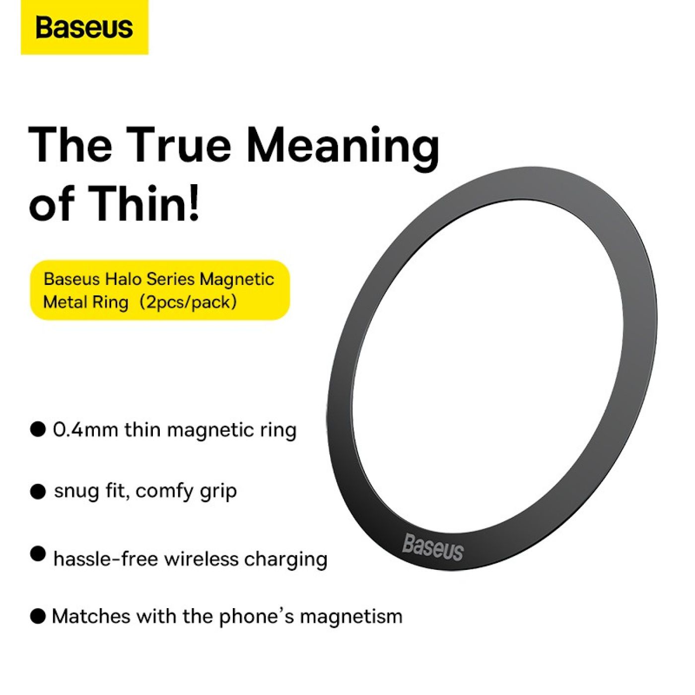 Vòng Kim Loại MagSafe Baseus Halo Series Magnetic Metal Ring cho IP13/12 Series ( Bộ 2 miếng, Hút na