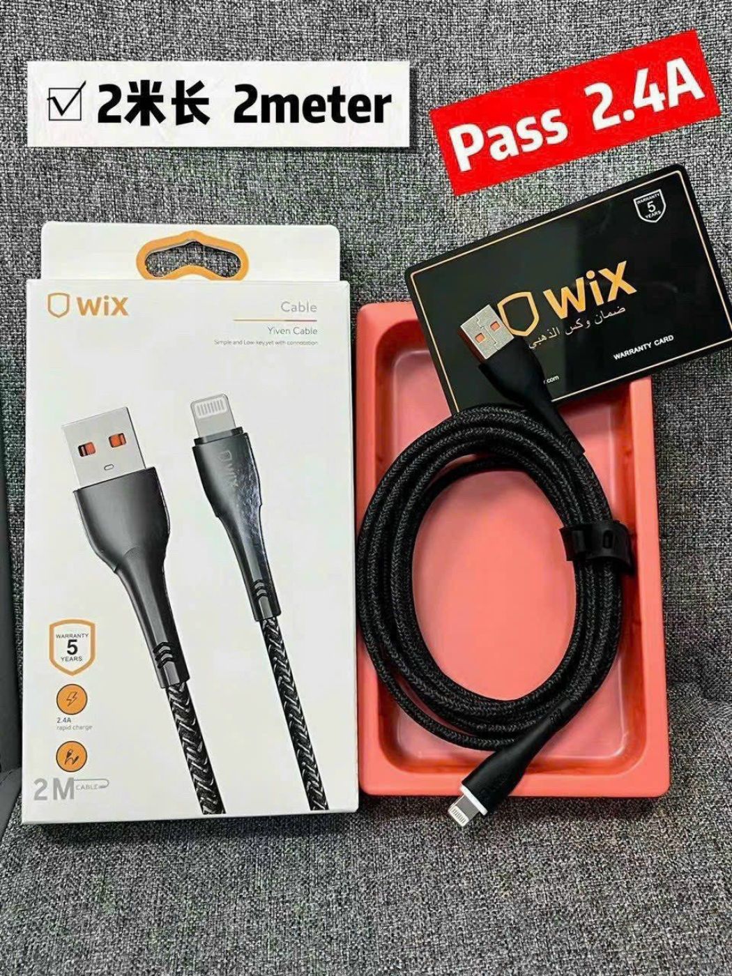 Cáp Wix Usb to Lightning iPhone 2.4A FullBox