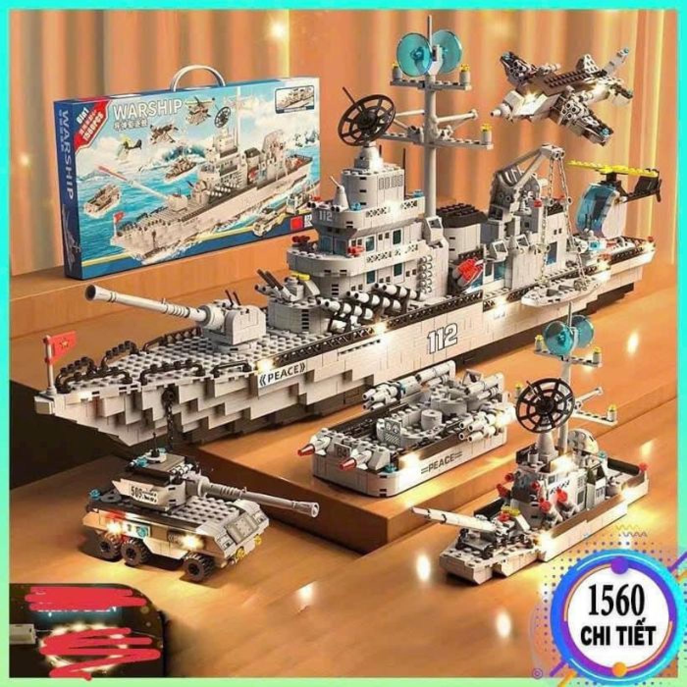 (order giao 20/1) Lego tàu chiến 1560 chi tiết cao cấp giá rẻ, đồ chơi lắp ráp mô hình