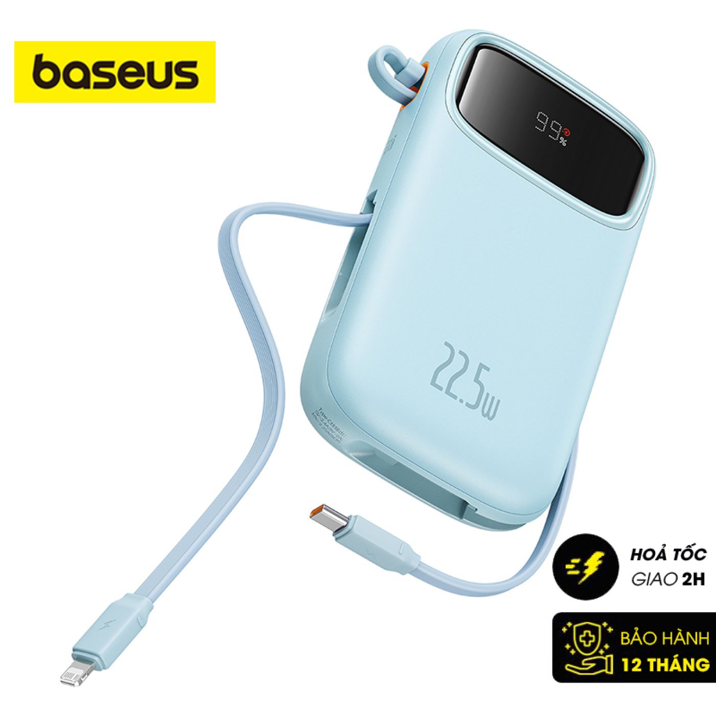 Pin Dự Phòng Sạc Nhanh Baseus Qpow2 Dual-Cable Digital Display Fast Charge Power Bank 22.5W