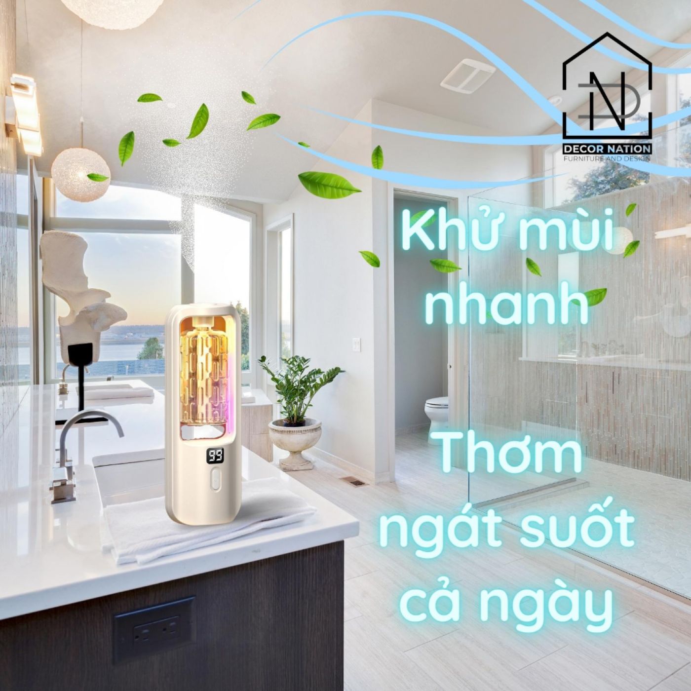 {Chỉ máy không gồm tinh dầu} Máy Xông Tinh Dầu Tự Động Phun Sương 5 Chế Độ Khuếch Tán