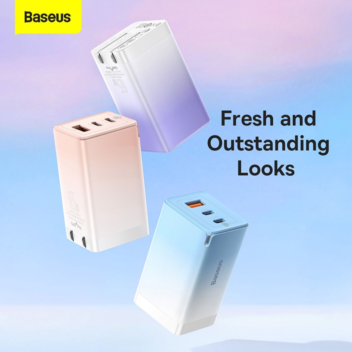 Bộ sạc nhanh Baseus GaN5 Pro Quick Charger 65W (Type Cx2 + USB , PD3.0/ PPS/ QC4.0/ SCP/FCP Multi Qu