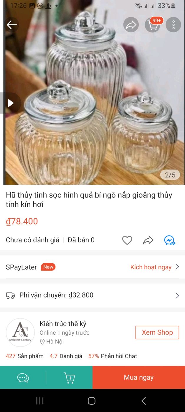 Set 3 hũ thủy tinh