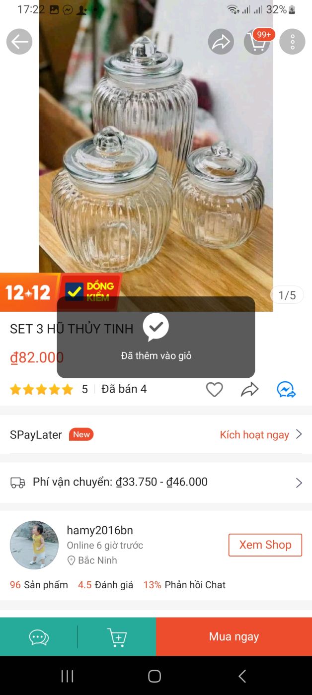 Set 3 hũ thủy tinh