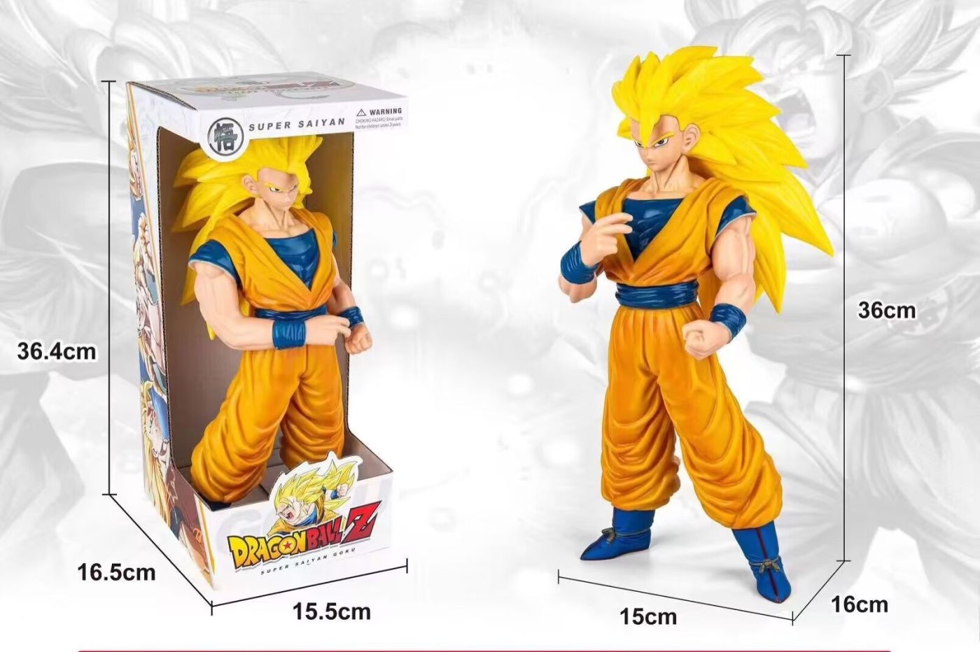 Mô hình SONGOKU áo vàng tóc vàng 36cm