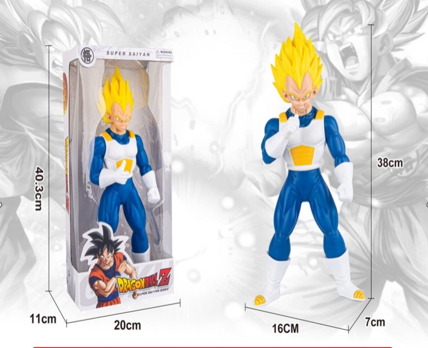 Mô hình SONGOKU trắng -xanh cao 38cm