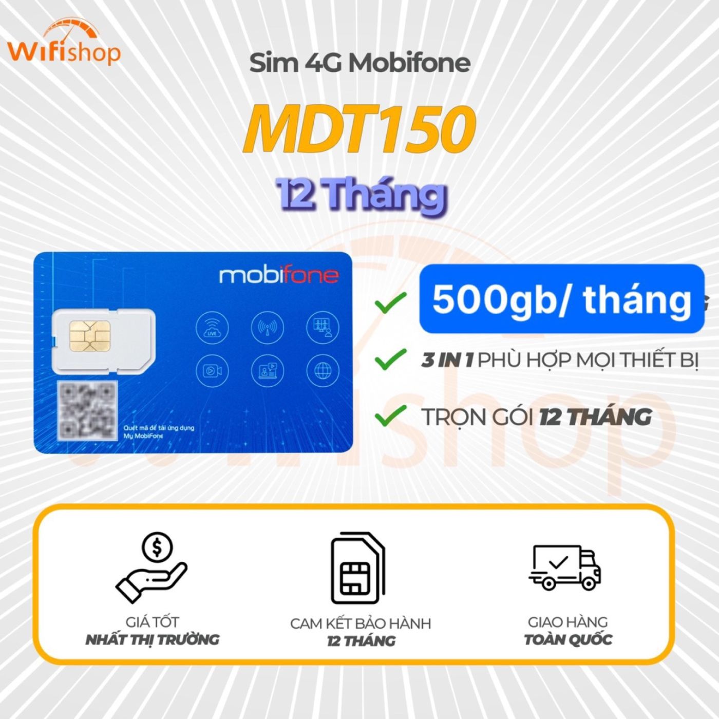 Sim MoBi Data 500GB/1 tháng