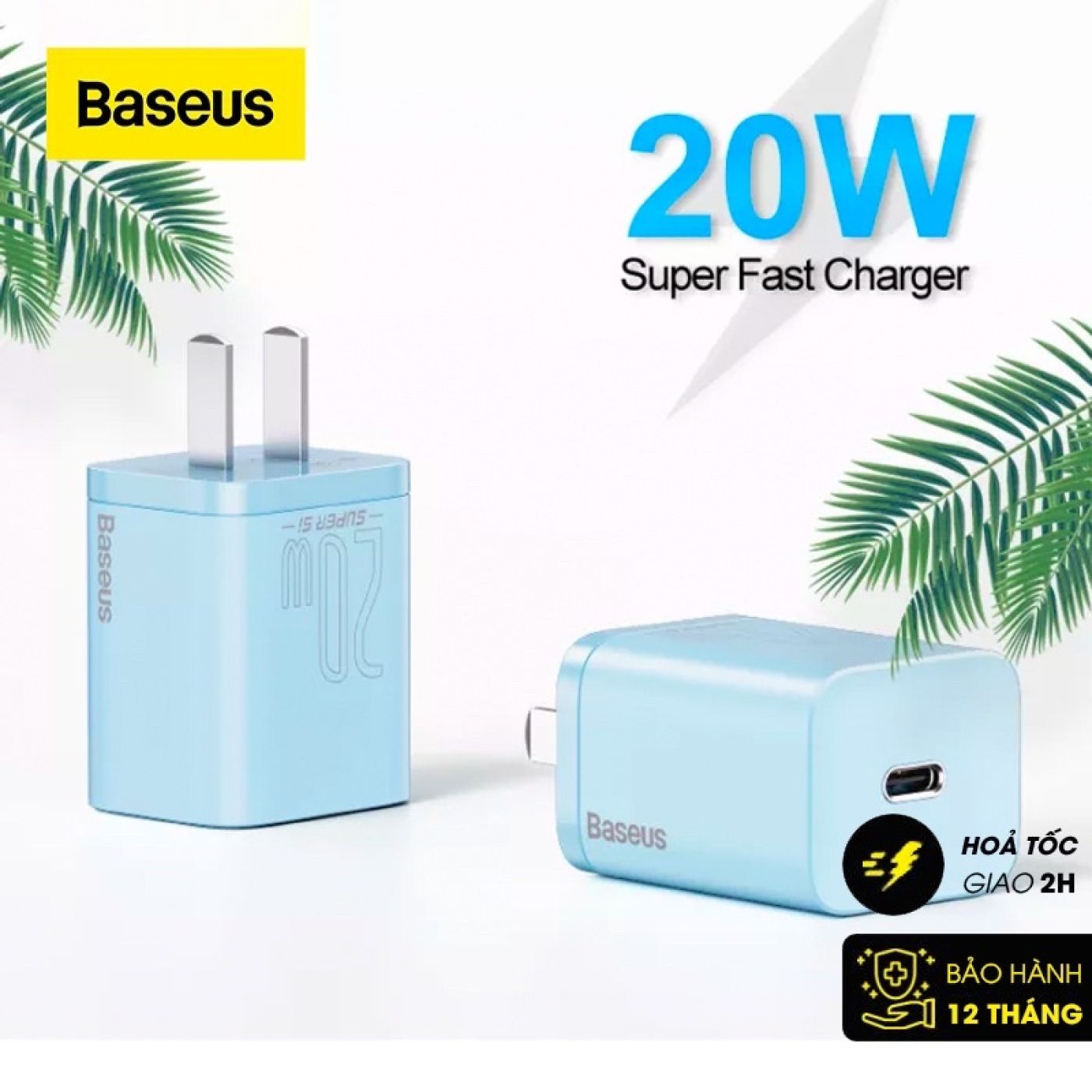 Bộ sạc nhanh, nhỏ gọn Baseus Super Si Quick Charger 20W dùng cho IP (Type C, 20W/18W, PD/ QC3.0 Quic