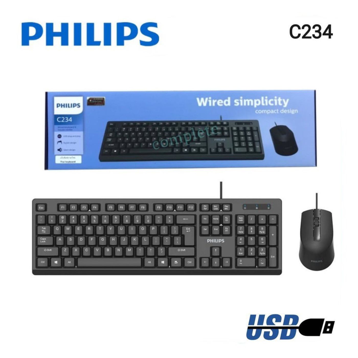 Combo bàn phím + chuột PHILIPS C234