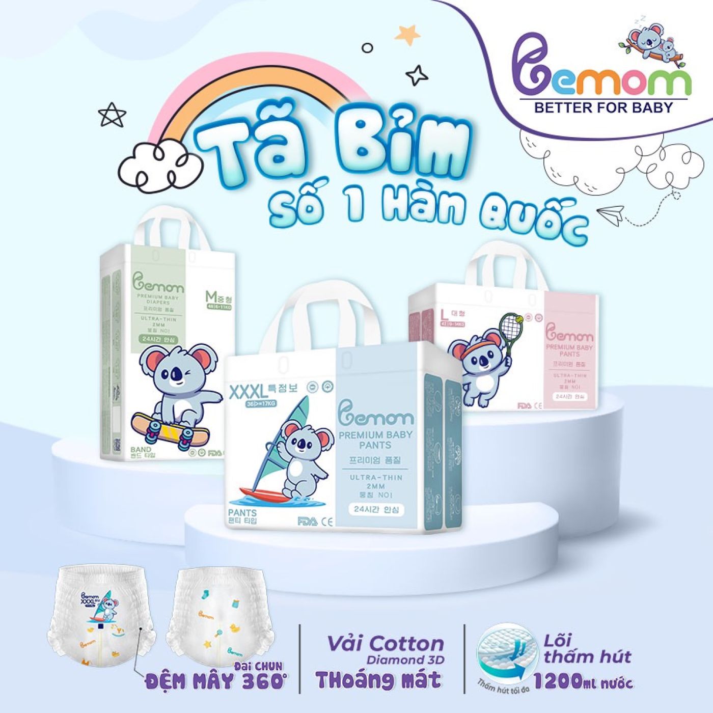 Bỉm Nội địa Hàn Quốc BEMON