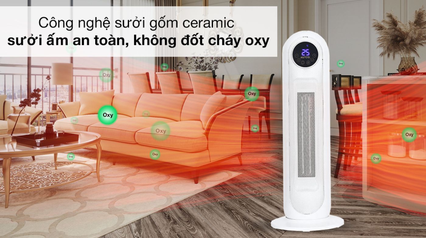 Quạt sưởi gốm ceramic Mutosi MCH-2200