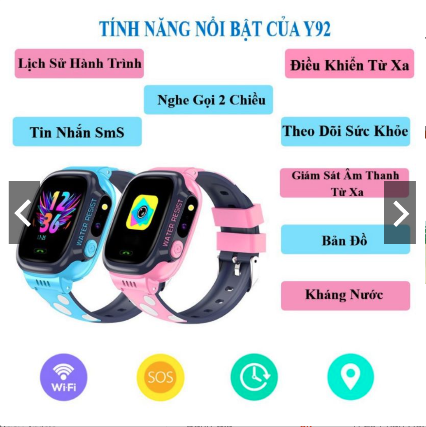 Đồng Hồ Thông Minh Trẻ em XS Store Y92, Lắp Sim - Nghe Gọi, Chống Nước IP67