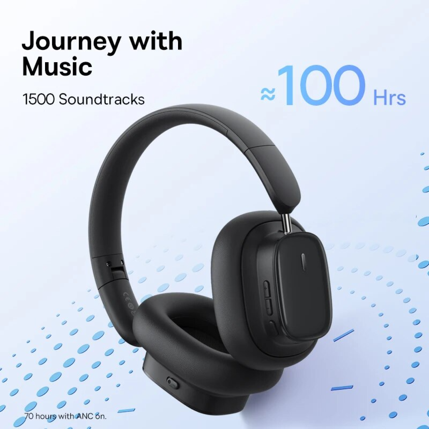 Tai Nghe Không Dây Chống Ồn Baseus Bowie H1i Bisa 3D ANC -48dB (Noise-Cancellation Wireless Headphon