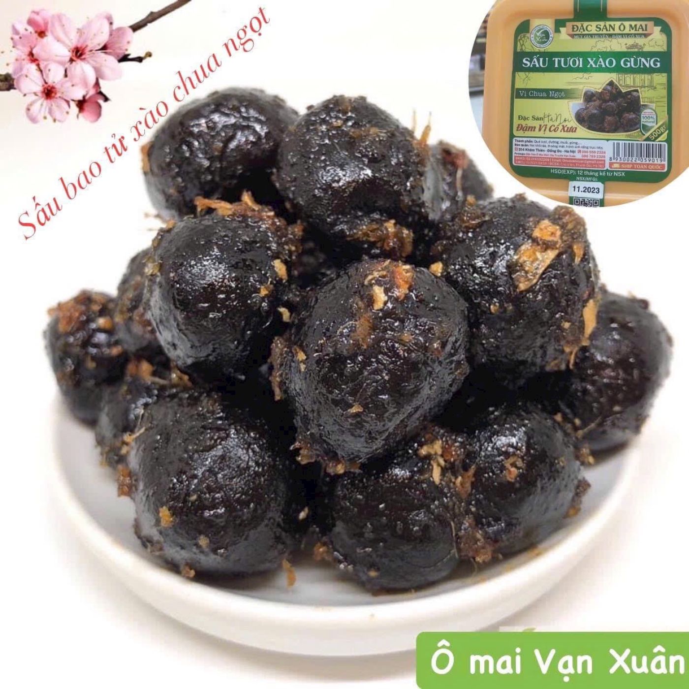 1kg sấu xào, sấu giòn, mận cơm xào gừng, mận cơm xào cay, mơ gừng