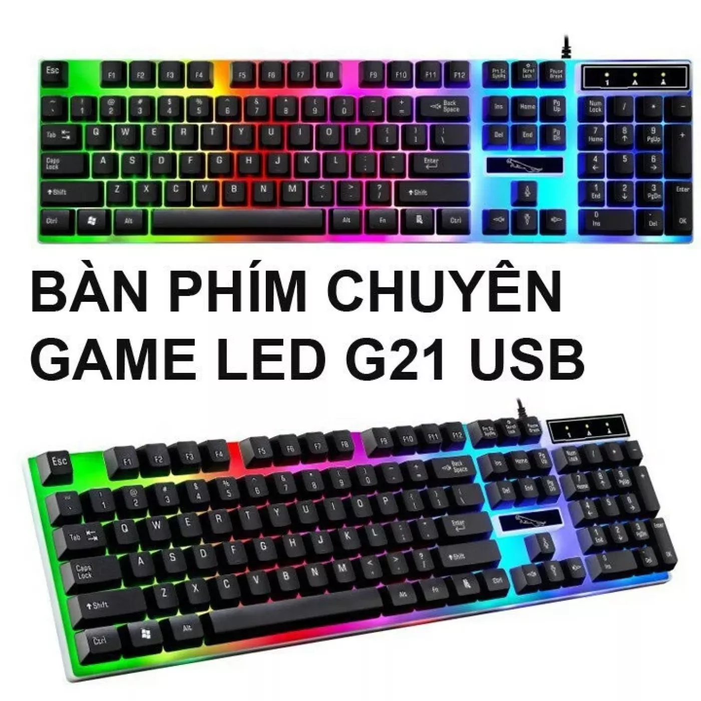 Bộ Bàn Phím + Chuột Gaming G21B Có dây 2 màu đen - Trắng