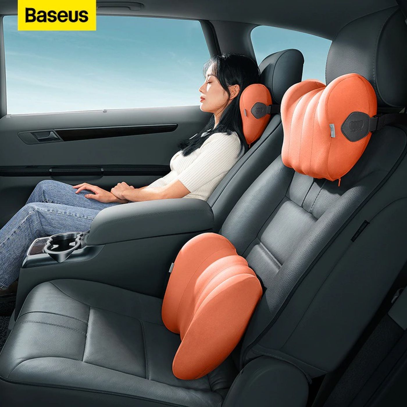 Gối Tựa Đầu Bằng Cotton Mềm Sử Dụng Trên Ô Tô Baseus ComfortRide Series Car Lumbar Có Mút Đệm Lưng 3