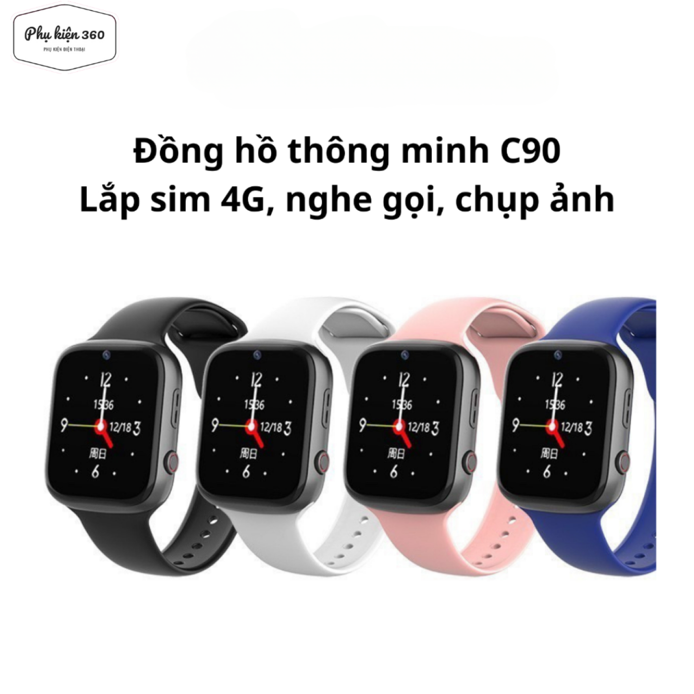 Đồng Hồ Thông Minh C90 4G Cho Trẻ em Định vị Wifi Lắp Sim Nghe gọi, video call