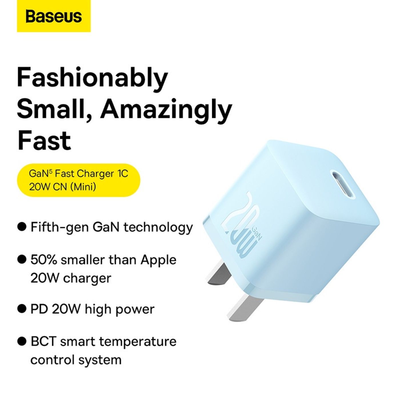 Bộ Sạc Nhanh Cho IP 20W Baseus GaN5 Fast Charger 1C