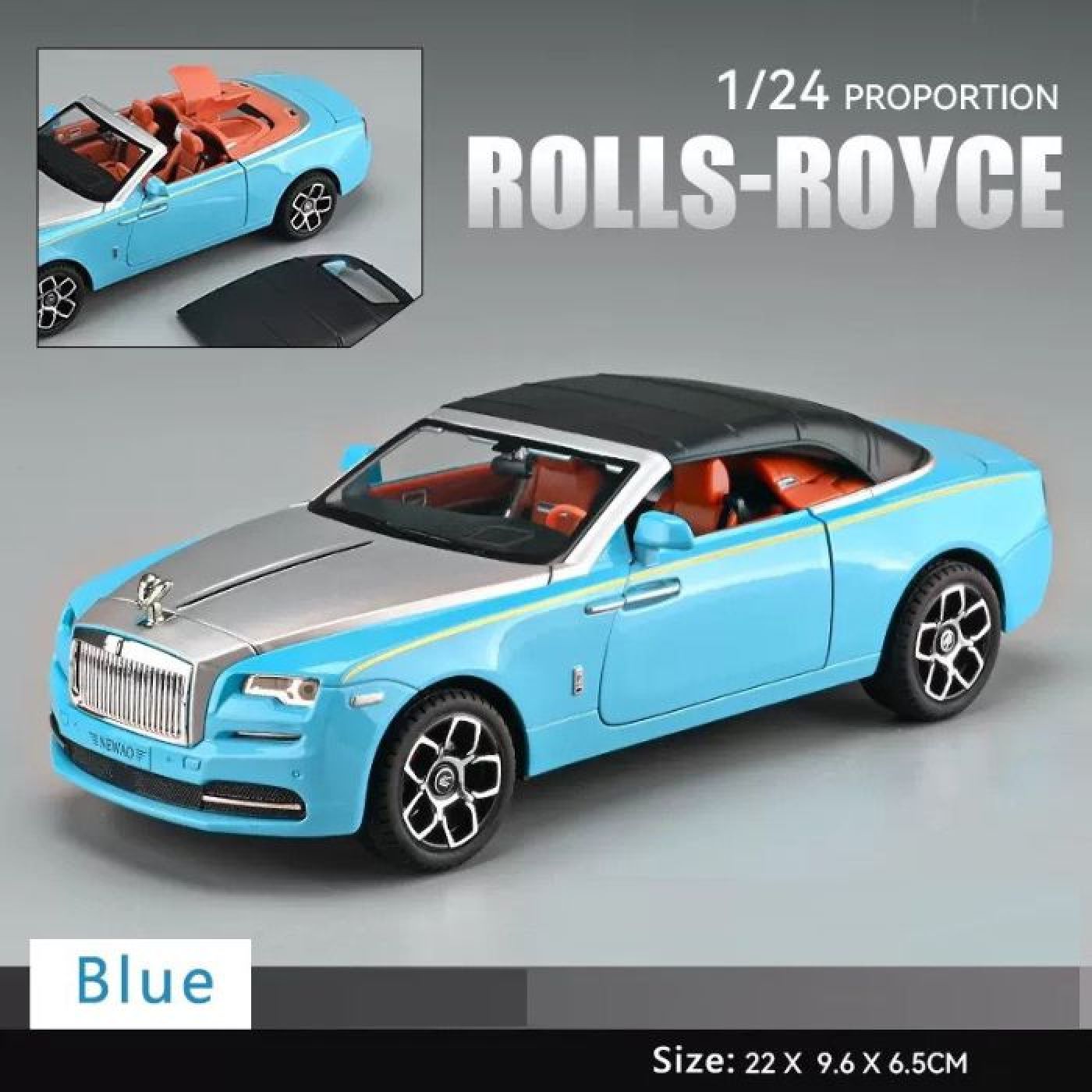 Xe mô hình Rolls Royce Dawn Newao mui trần bằng kim loại tỷ lệ 1:24 (note màu vào ghi chú)