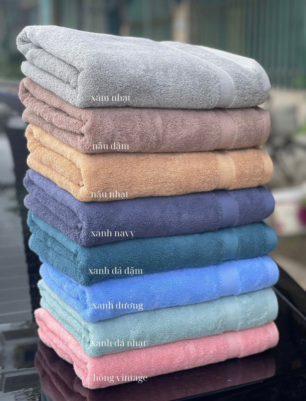 Khăn Tắm cotton cao cấp BASIC, kt 70X140 cm, thấm hút nước tốt, không bám bông