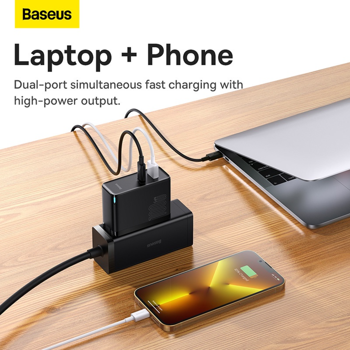 Bộ sạc nhanh Baseus GaN5 Pro Quick Charger 100W dùng cho Smartphone/ Tablet/Laptop ( kèm cáp C to