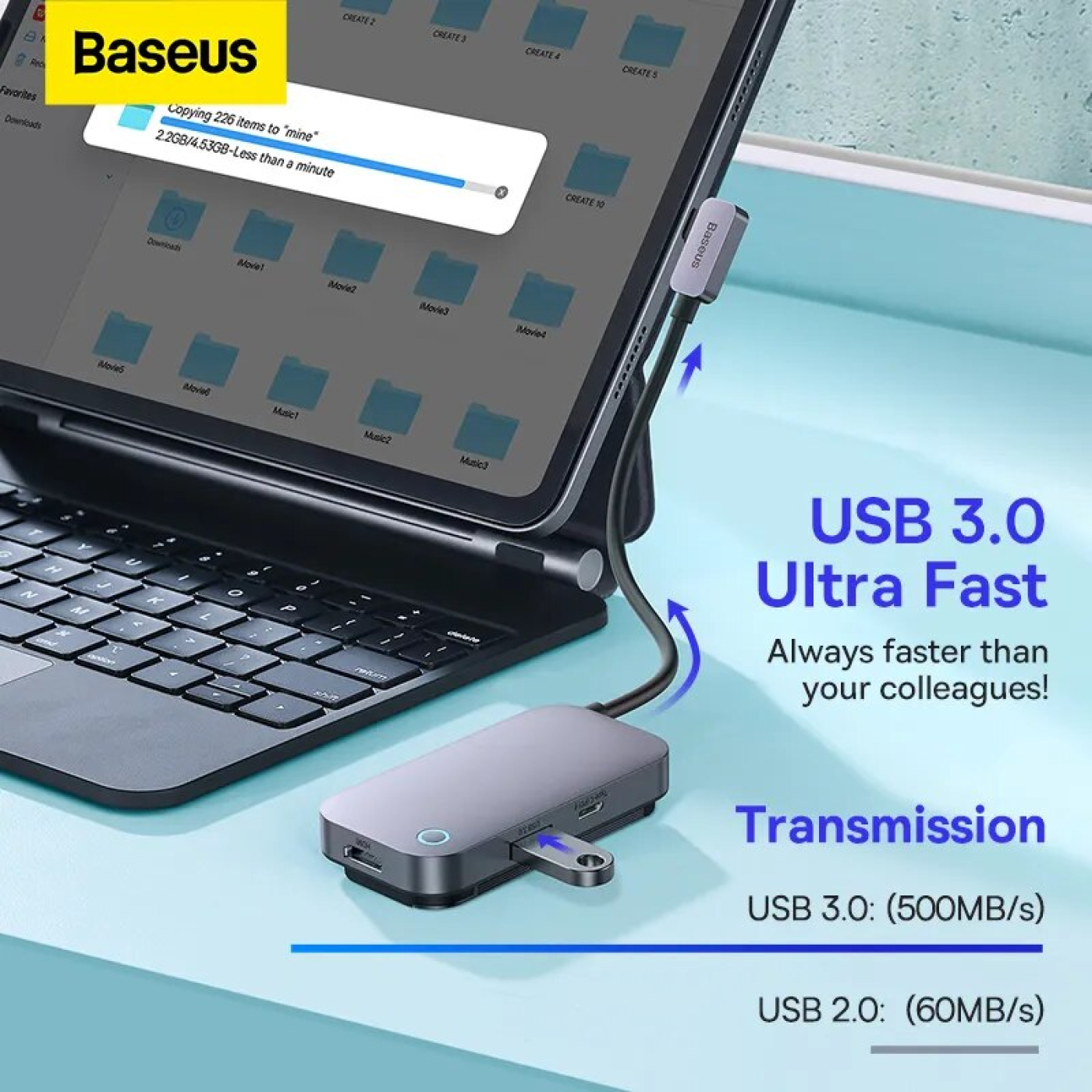 Hub chuyển Baseus PadJoy 4-Port Type-C HUB Adapter