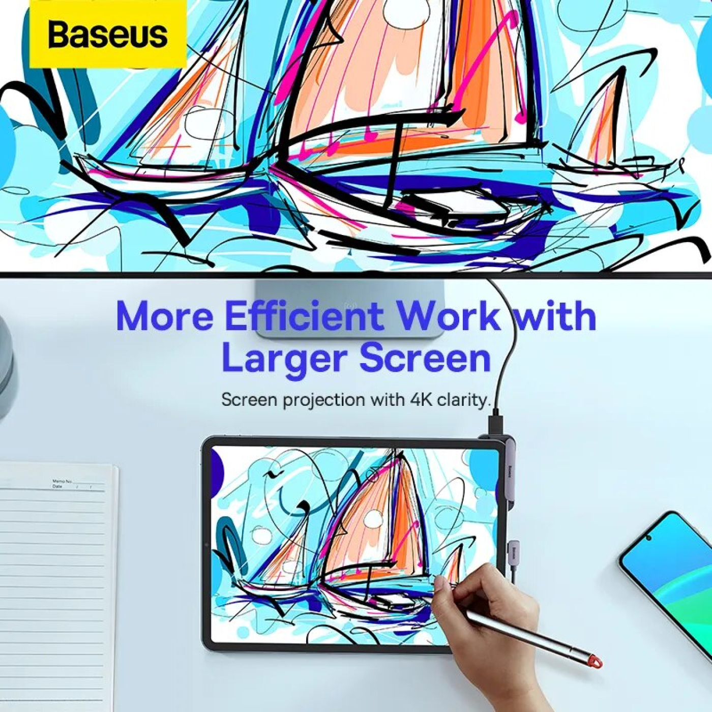 Hub chuyển Baseus PadJoy 4-Port Type-C HUB Adapter