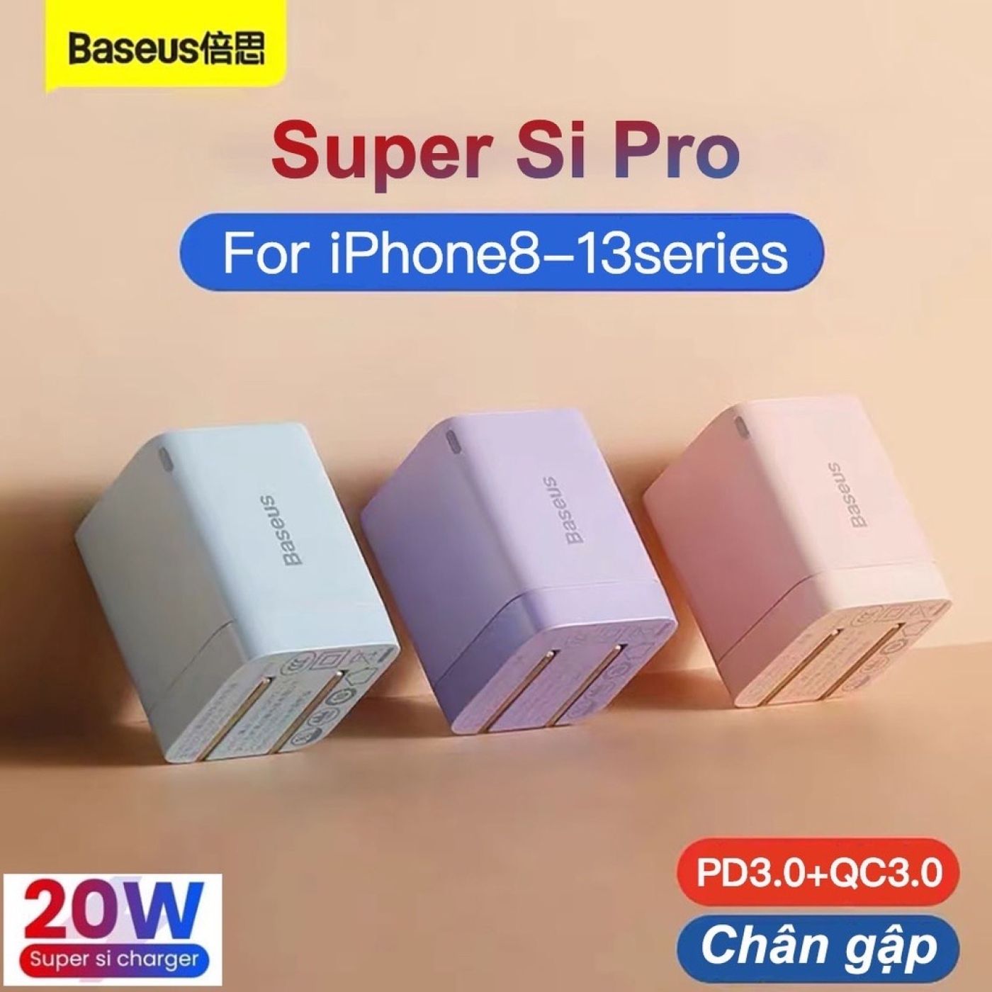 Củ sạc Baseus Super Si Pro 20W ( NoBox Đóng Túi Zip )