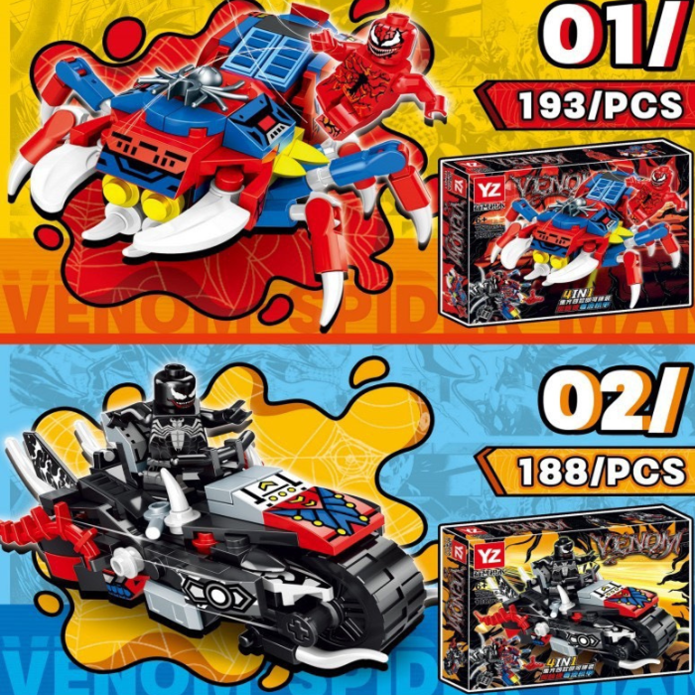 Lego lắp ráp SPIDER MAN - VENOM 763 chi tiết (bao gồm 4 hộp nhỏ ghép thành)