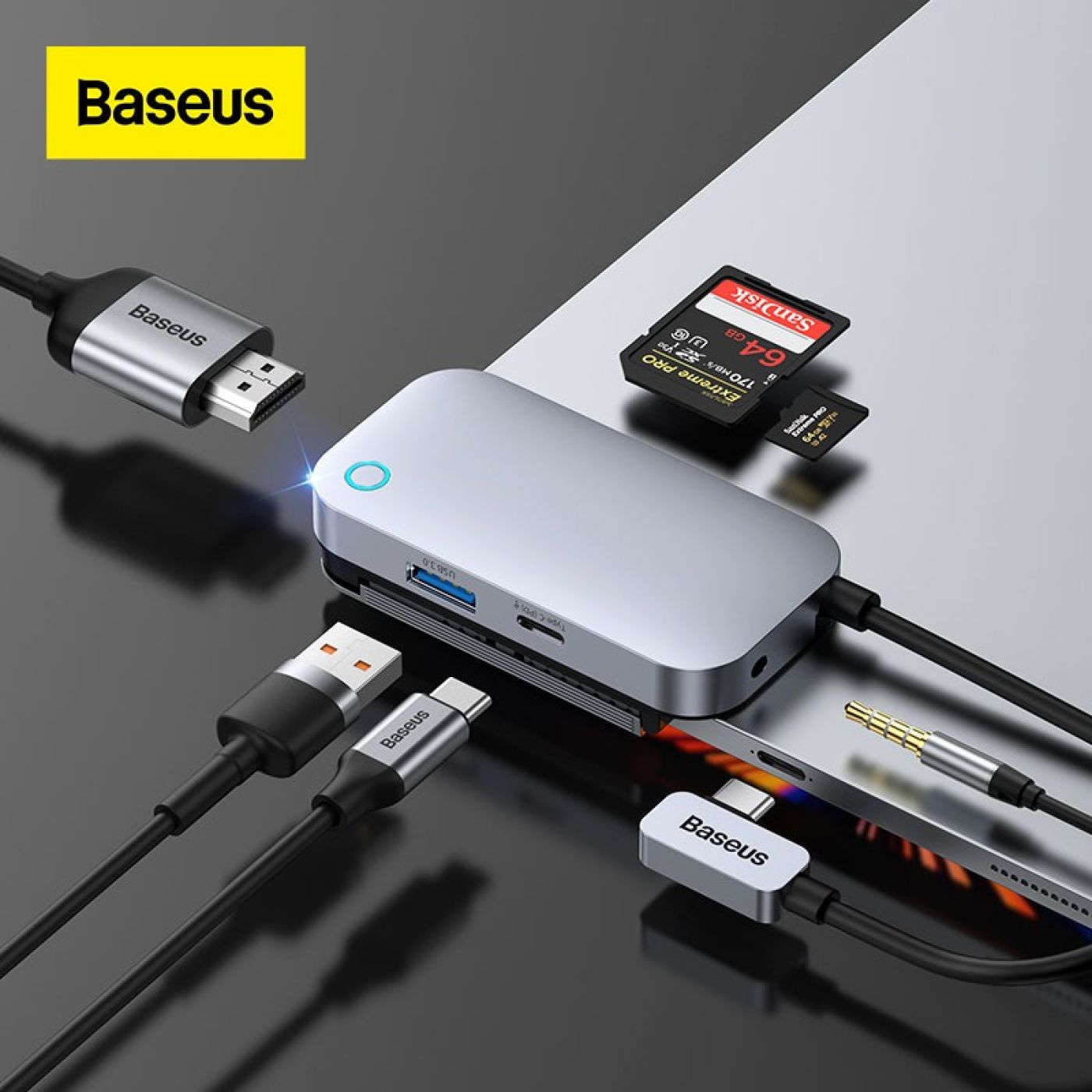 Hub chuyển Baseus PadJoy 4-Port Type-C HUB Adapter