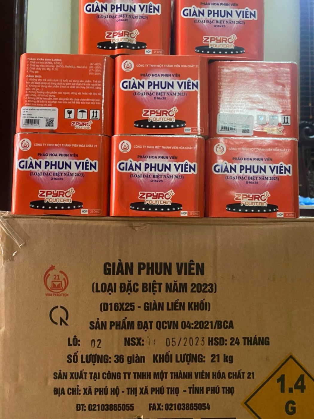 Pháo hoa Giàn phun viên đặc biệt 2023 bộ quốc phòng nhà máy z121